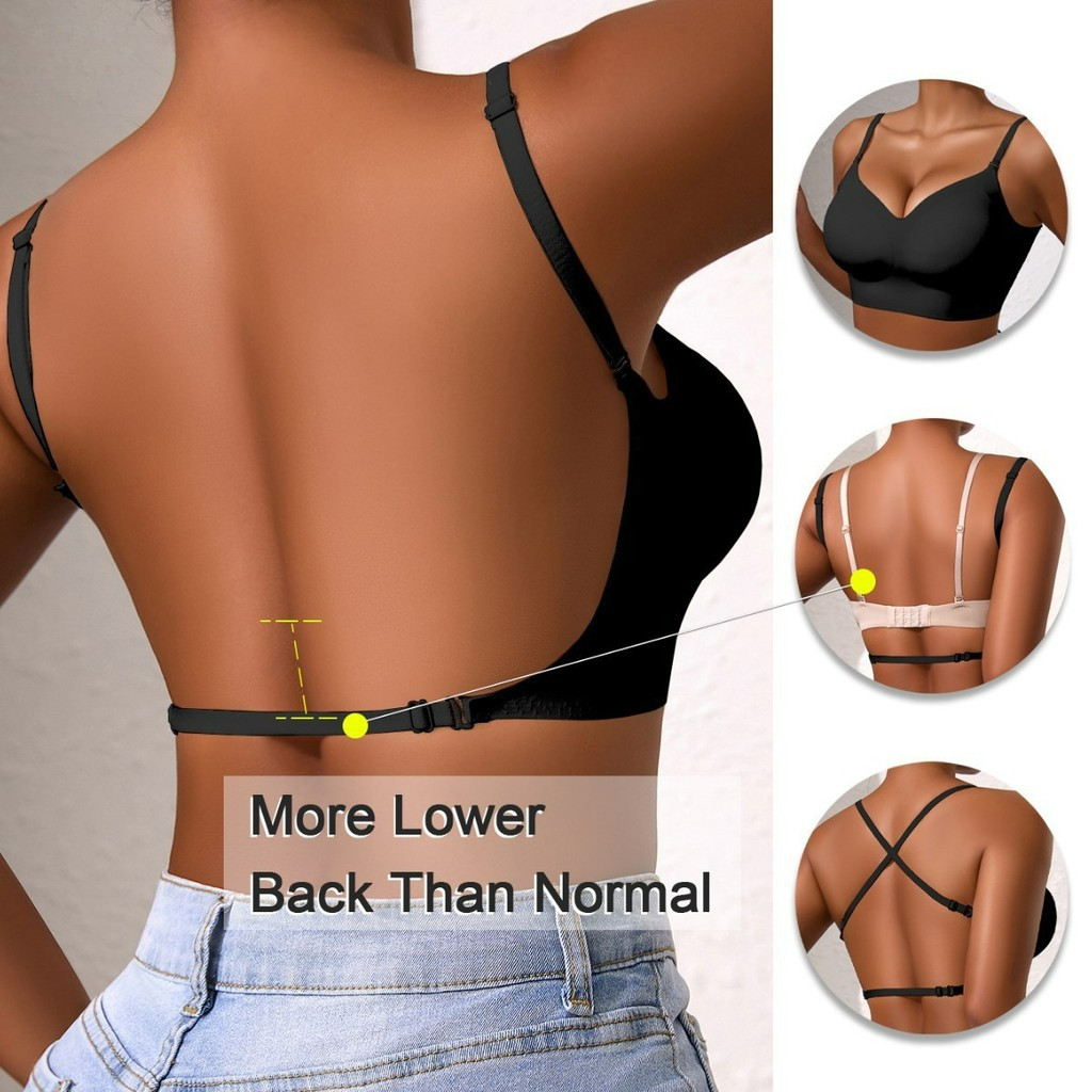 ผู้หญิง Bra Backless Bra สําหรับหน้าอกเล็กไร้สาย Bras นุ่มพร้อม Pad