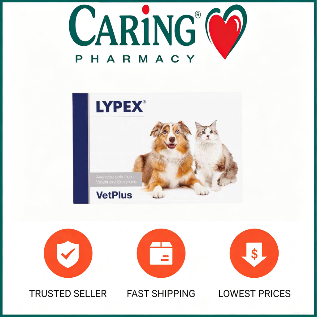 3box free1 VetPlus LYPEX for Dogs & Cats 60 Capsules with FREEBIES Digestive enzyme nutritional supp