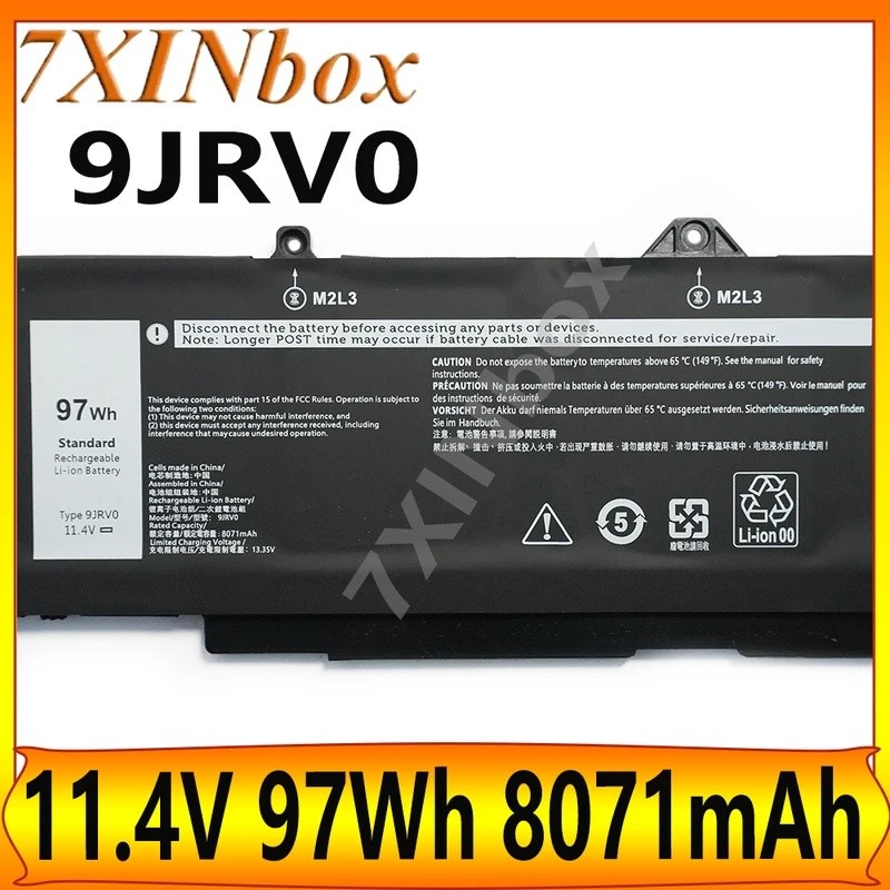 7XINbox 9JRV0 11.4V 97Wh 8071mAh แบตเตอรี่แล็ปท็อปสําหรับ Dell Alienware m17 R5 AMD Latitude 5521 55