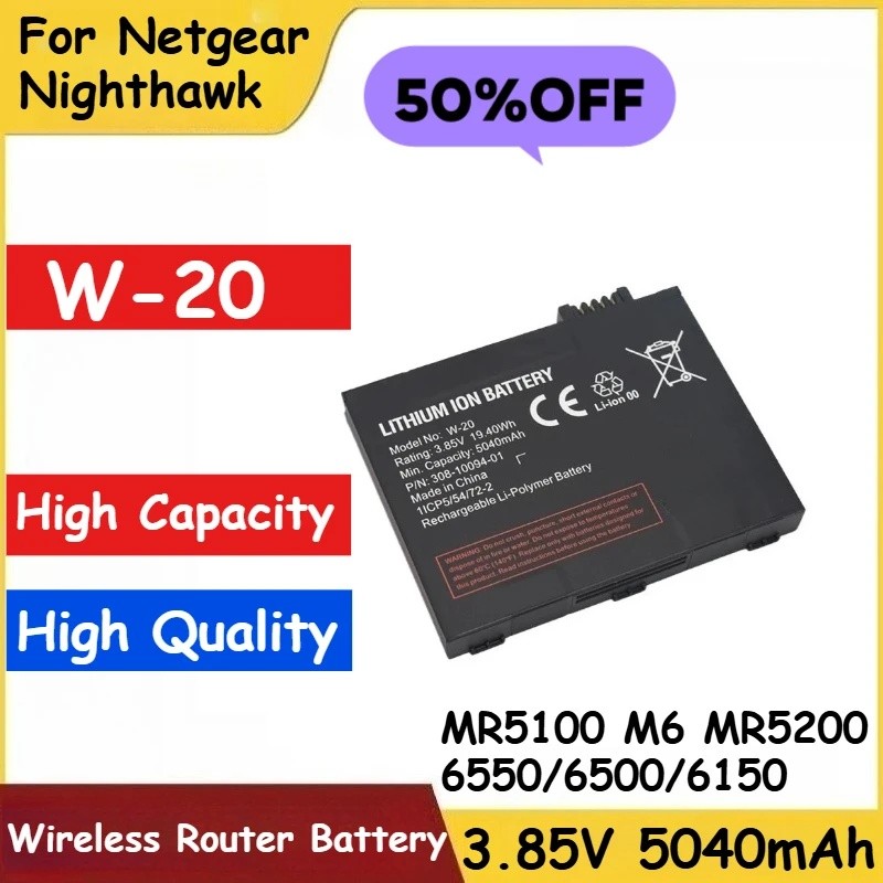 3.85V 5040mAh แบตเตอรี่ W-20 สําหรับ Netgear Nighthawk MR5100 M6 MR5200 6550/6500/6150 เราเตอร์ไร้สา