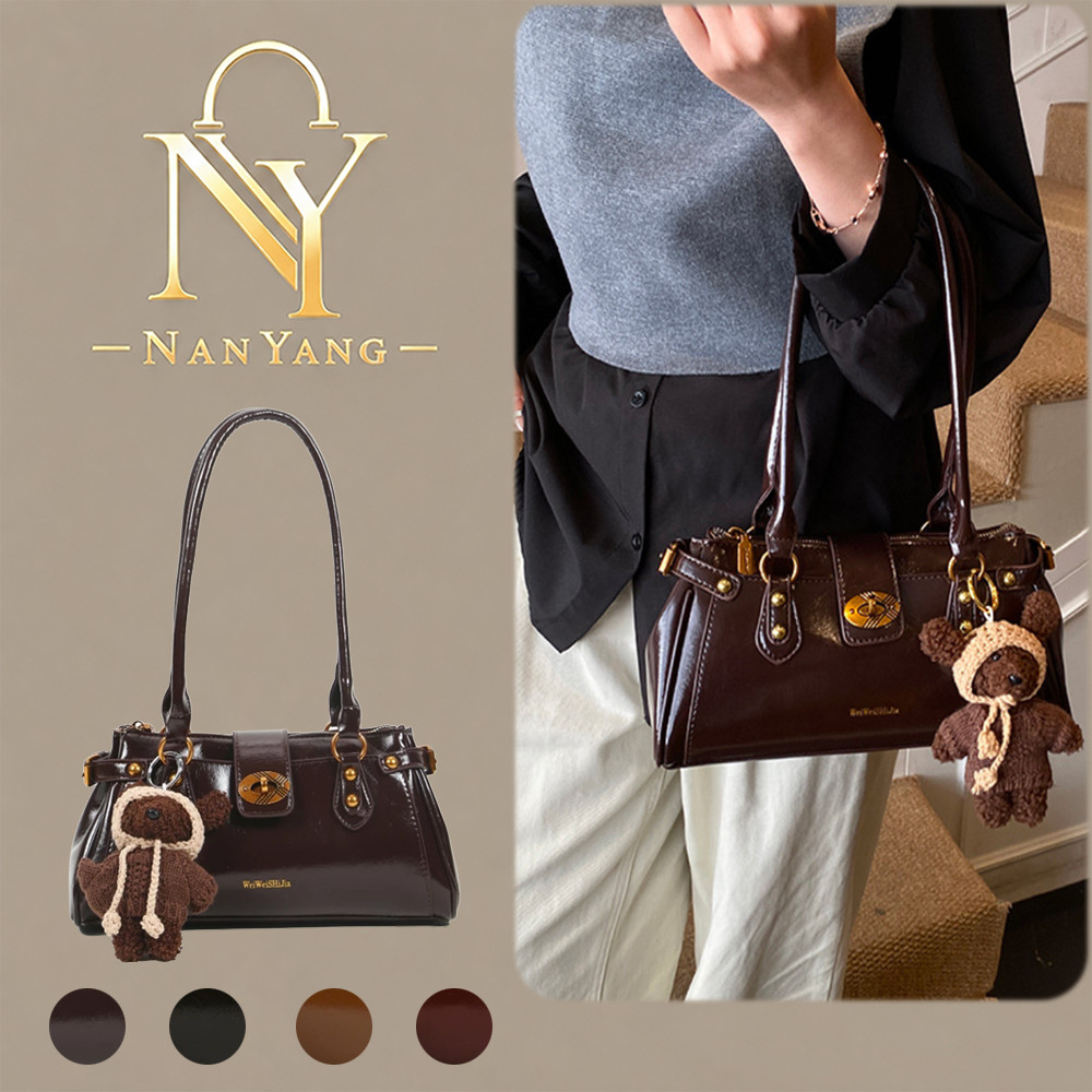 Womens Portable Baguette Bags, New Vintage Oiled Leather Underarm Bags, Niche Versatile Elegant Comm