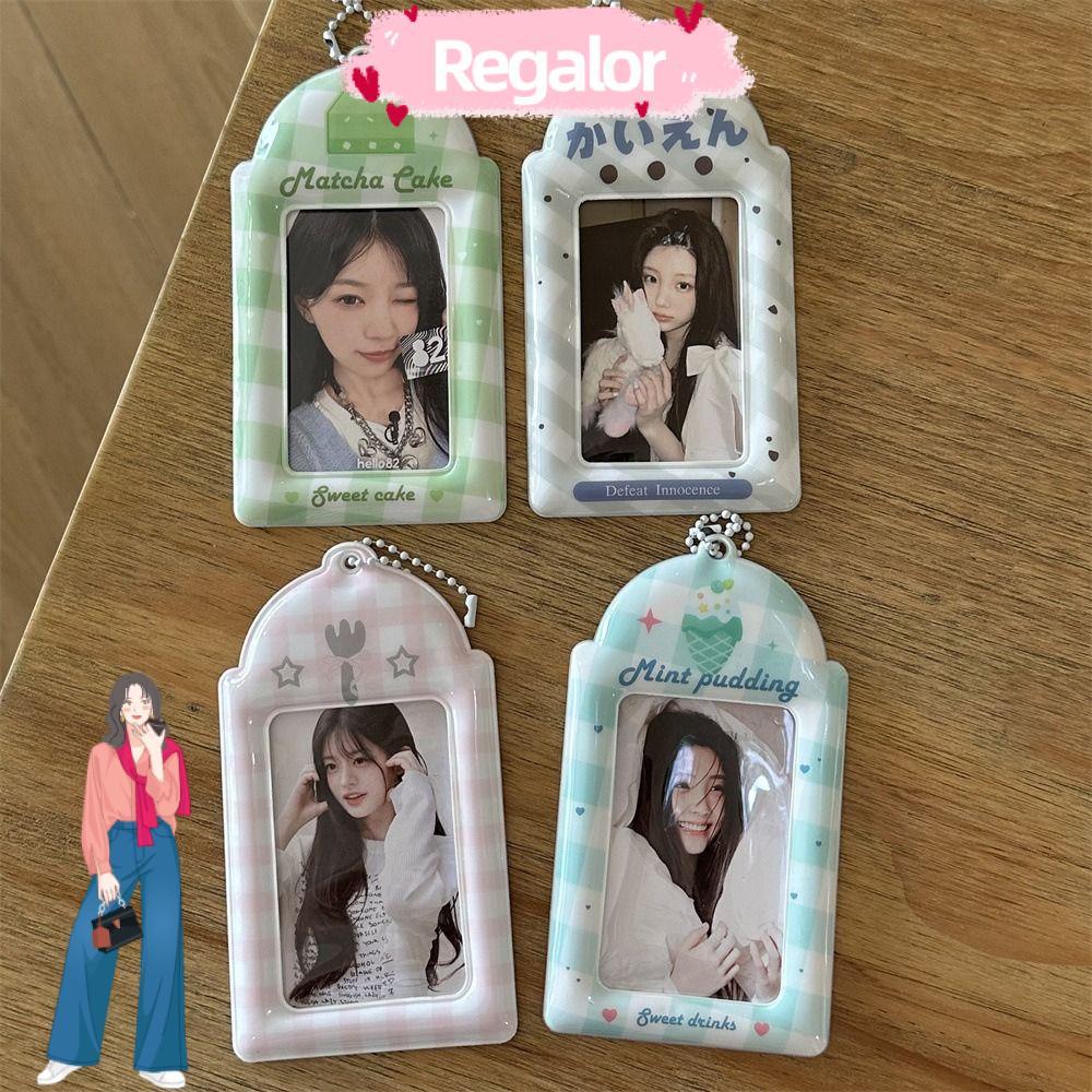 REGALOR Kpop Photocard Holder, Mini Y2K Style Idol Photocard Frame, 3 นิ้วการ์ตูน PVC Card Holder