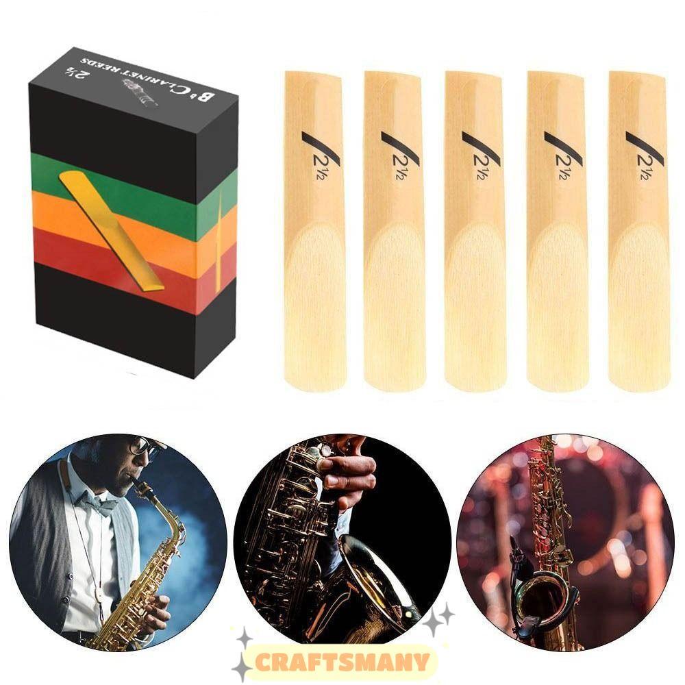CRAFTSMANY นกหวีดแซ็กโซโฟน, Reed 10 ชิ้น Clarinet Reed, Bb 1.5/2.0/2.5/3.0/3.5/4.0 Alto Bb Tone Clar