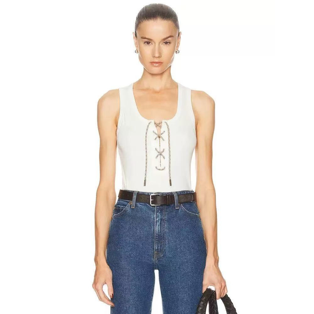 9H8D Bur * Spring Summer Design Sense Tie Rope Vest Slim-fit Classy Female