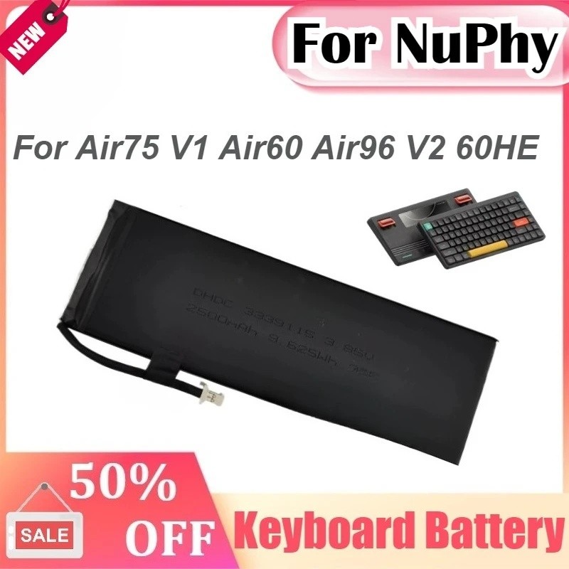 3.85V 2500mAh สําหรับ NuPhy Air75 V1 Air60 Air96 V2 60HE ต่ําแกนคีย์บอร์ดแบตเตอรี่ลิเธียม 3339115