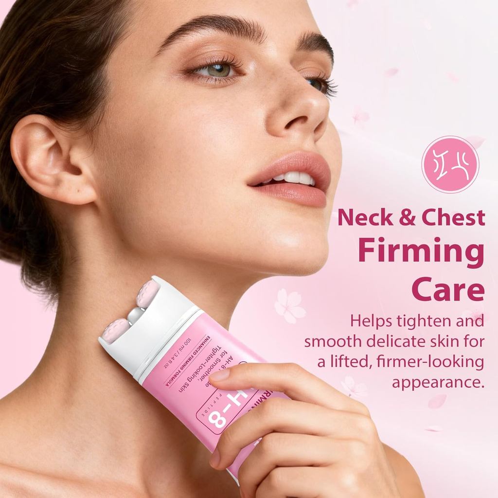 ครีมกระชับคอพร้อมลูกกลิ้งกัวซา, AH-8 Peptide & Collagen Cream for Crepey Skin, ครีมทาคอสําหรับกระชับ
