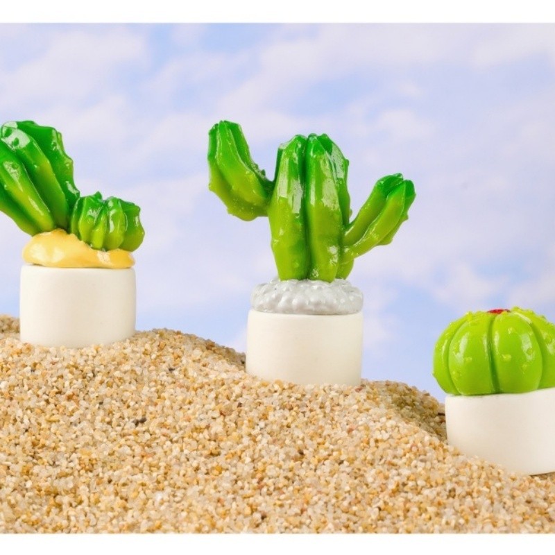 กระบองเพชรมินิมอล ตุ๊กตาจิ๋ว โมเดลจิ๋ว ตุ๊กตาเรซิ่น DIY Ins สไตล์กระบองเพชรตกแต่งรถ คอนโซลกลางรถ