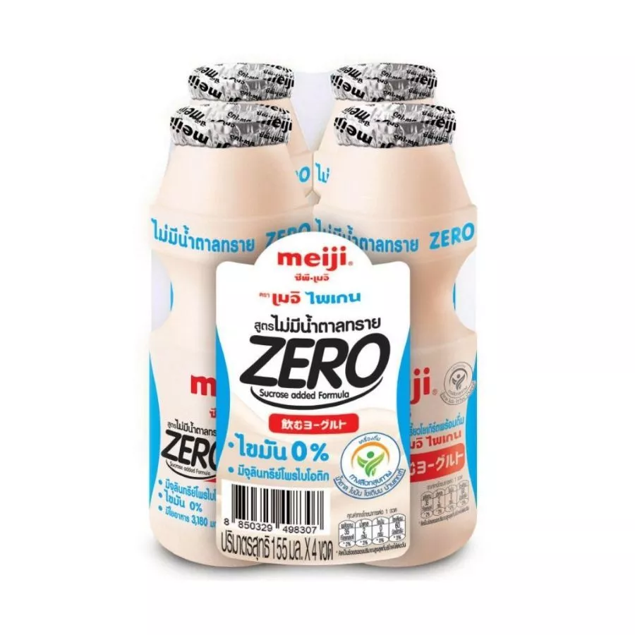 เมจิ ไพเก้นนมเปรี้ยวไม่เติมน้ำตาลทราย Meiji Paigen Drinking Yoghurt Zero 330ml. Pack4