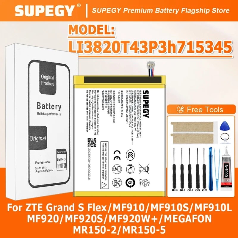 SUPEGY 100% ใหม่ 0 รอบ LI3820T43P3h715345 สําหรับ ZTE Grand S Flex MF910 SL MF920 MF920S MF920W+ MEG