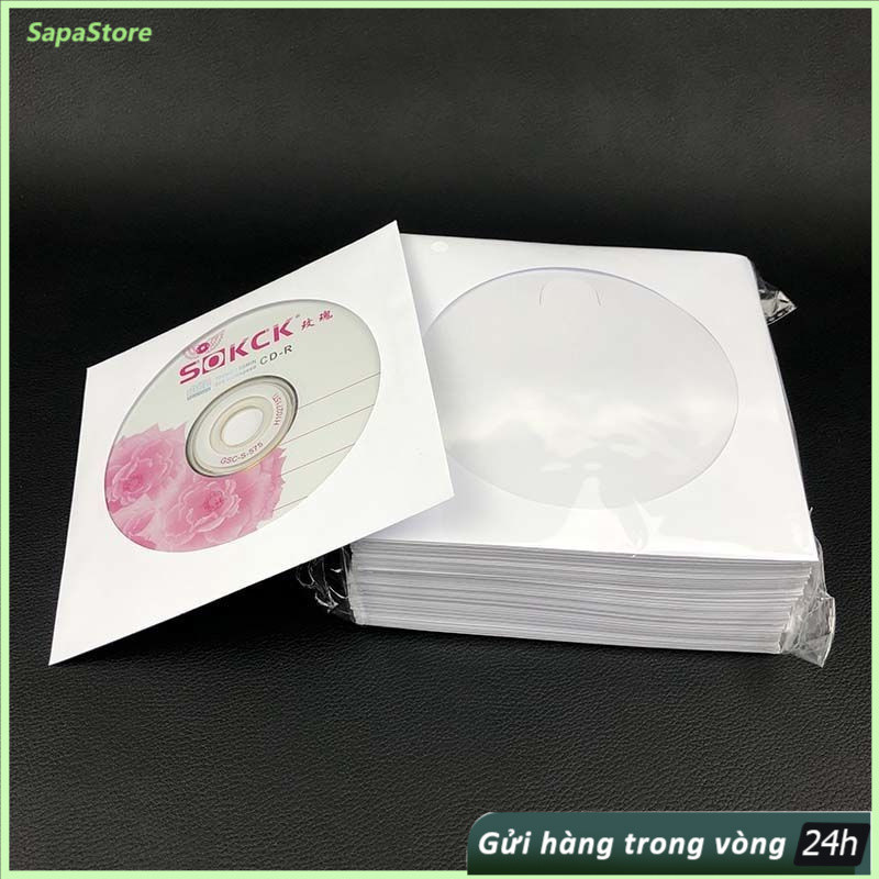 ถุงกระดาษสําหรับซีดี 80g สีขาว 12 ซม. และ 8 ซม. สําหรับ CD DVD 12 ซม. กระดาษสีขาว ปกป้อง CD/DVD