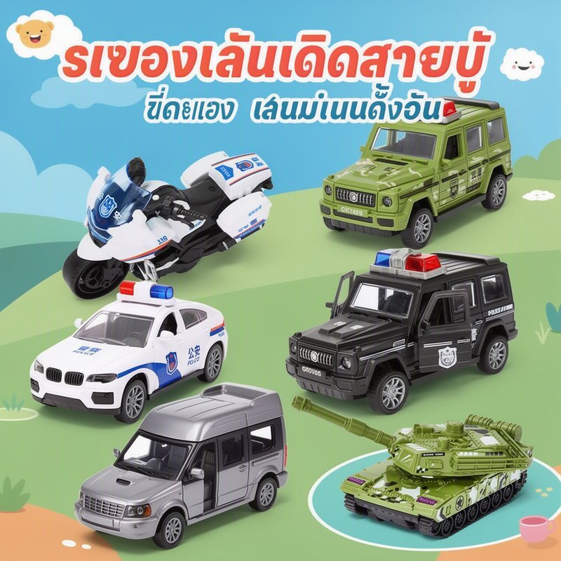 รถของเล่นเด็กเหล็กจำลอง 1:36 ชุดรถกู้ภัยหลายรุ่น ดึงถอยหลัง เปิดประตู ทนทาน สำหรับฝึกความรู้จราจรพกพาไปเที่ยว