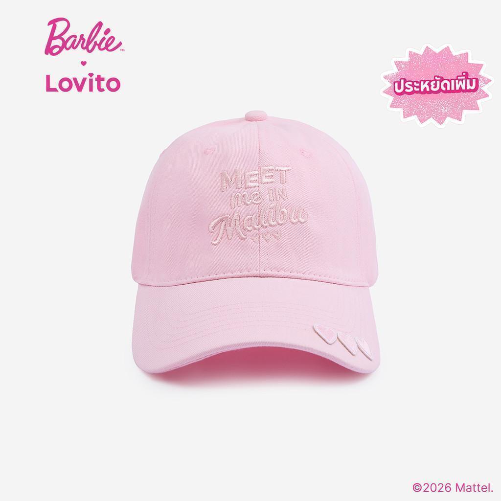 Barbie™ X Lovito หมวกทรงลำลองปักลายสไตล์สุดน่ารักสำหรับฤดูร้อน เกาหลี อินเทรนด์ LB1AD029
