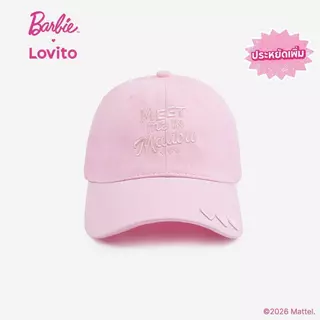 Barbie™ X Lovito หมวกทรงลำลองปักลายสไตล์สุดน่ารักสำหรับฤดูร้อน เกาหลี อินเทรนด์ LB1AD029