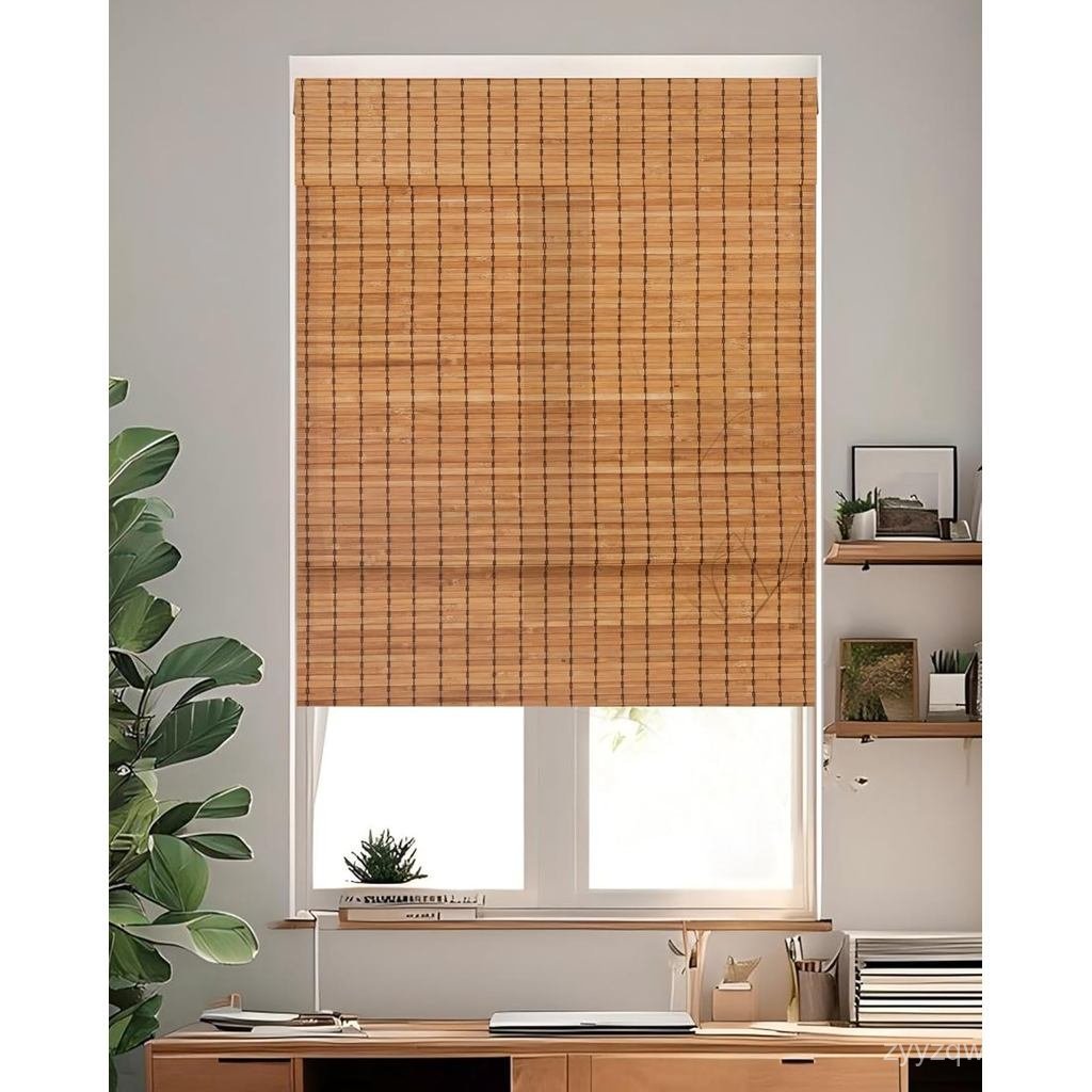 24 "WX 72" H Cordless Bamboo Roman Shades สําหรับภายใน Windows, Coffee TXUD