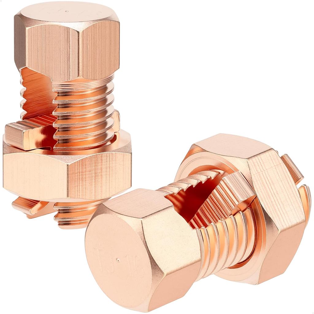 6 ชิ้นแยก Bolt Connectors, ทองเหลืองลวด Clamps สําหรับ Completing Ground Bonding ถึง 6AWG/ 7AWG/ 8AW