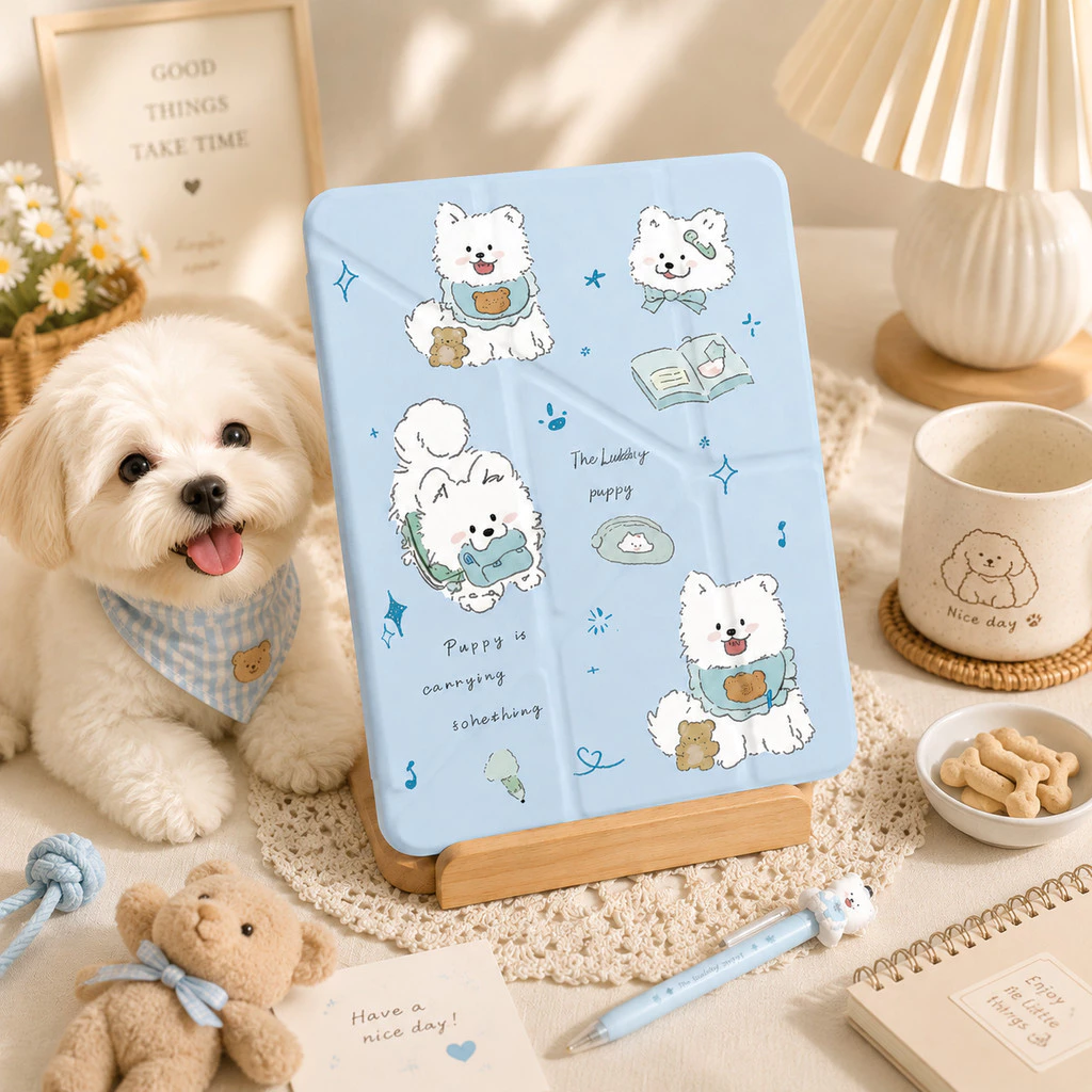 เคสไอแพด เคส iPad พับ Y มีที่ใส่ปากกา ลายน้องหมาสีฟ้า Gen11 Gen10 Gen9/8/7 Air11 Air4/5 Air6/7/8 Pro11 กันกระแทกดีเยี่ยม