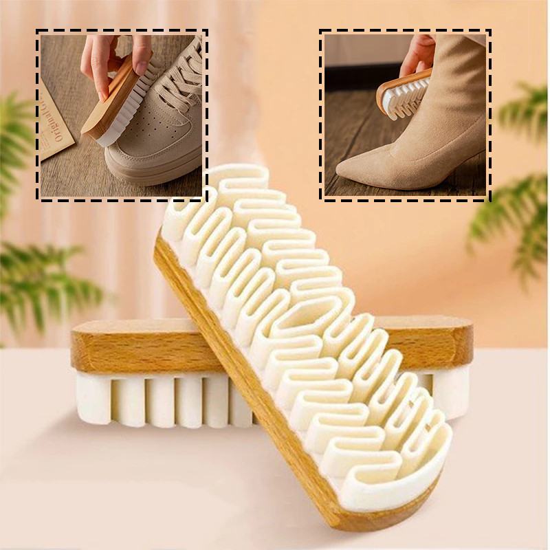 แปรงหนังกลับ ทำความสะอาดรองเท้า หนังกลับ หนังด้าน CANVAS ด้ามจับไม้ SUEDE BRUSH แปรงยาง สำหรับหนังกลับ
