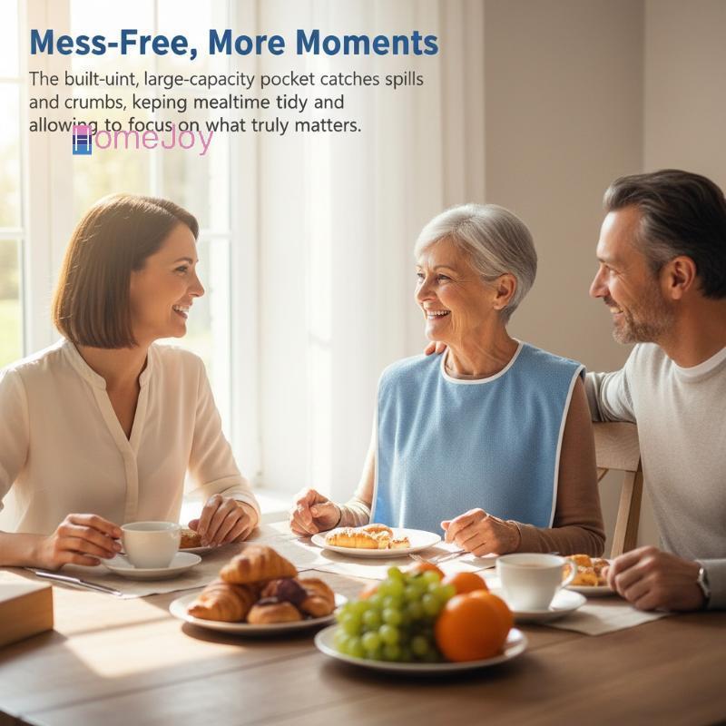 [HomeJoy-t] ผ้ากันเปื้อน Meal Time สําหรับเอี๊ยมป้องกันคราบผู้สูงอายุพร้อมโฆษณาขนาดใหญ่สําหรับการรับ