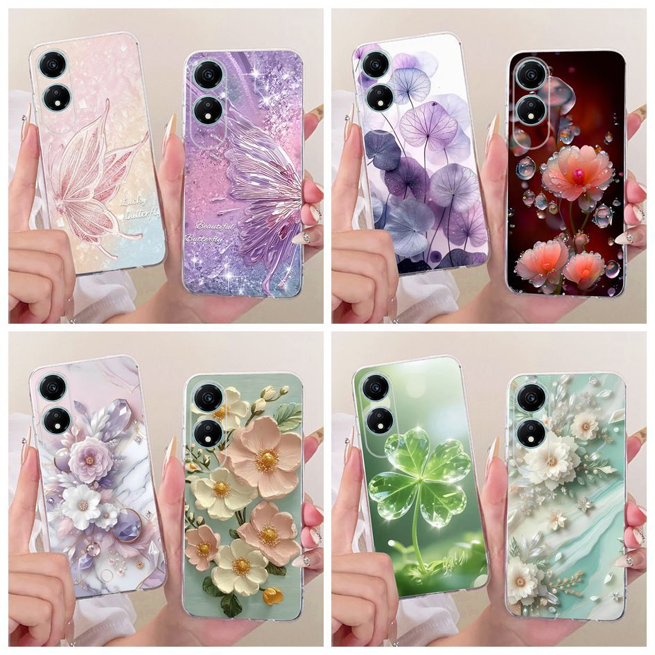 กรณีใหม่สําหรับ Honor X5 Plus WOD-LX1 WOD-LX2 / Honor X5 VNA-LX2 VNA-LX3 ปลอกดอกไม้ยอดนิยมผีเสื้อซิล