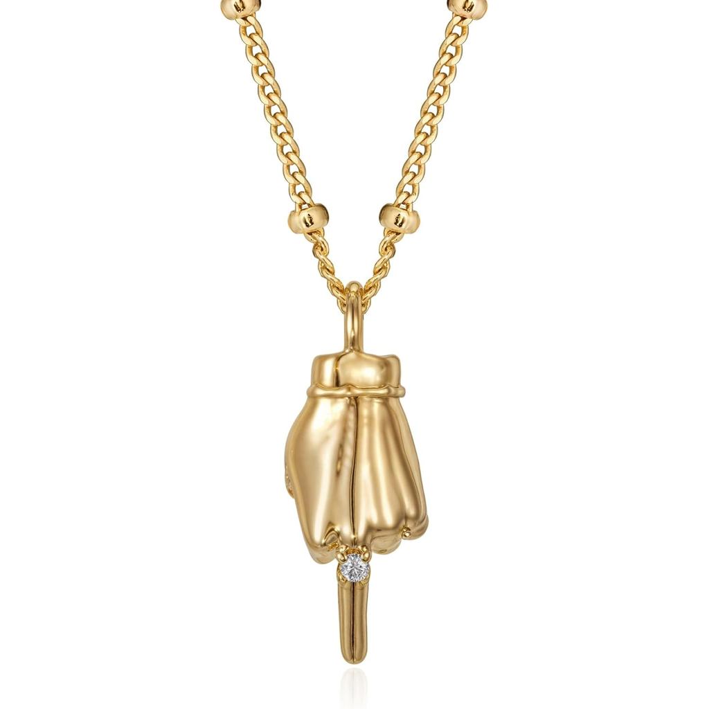 14K Gold Plated Hand Gesture จี้สร้อยคอผู้หญิง - Cubic Zirconia ตลก Hand Sign Charm สร้อยคอ, Meaning