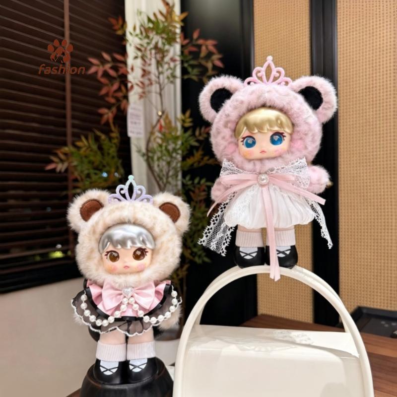 [ฟาส-ที] ชุดเดรสลูกไม้ปุยตุ๊กตาตุ๊กตาหูหมีมงกุฎตุ๊กตาของเล่นนุ่มของขวัญในอุดมคติสําหรับเด็กผู้หญิงตกแต่งห้องนอน