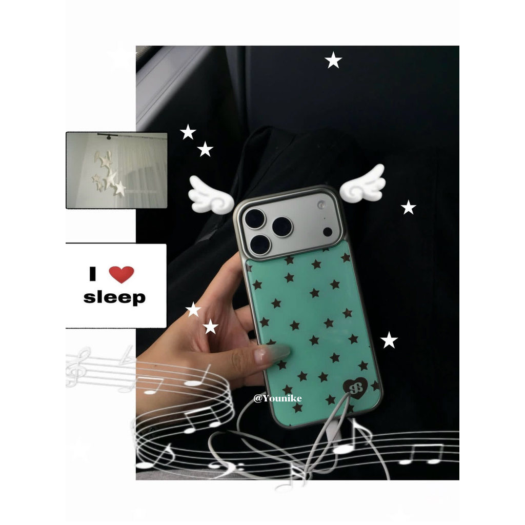 สไตล์เกาหลี ins Mint สี Star Y2K Yameng สาวเหมาะสําหรับ iphone17pro/17promax เคสป้องกัน Apple 16 เคสโทรศัพท์ 16promax เคสป้องกัน 15 กันกระแทก 13/14 กรณี iphone11/iphone12/12promax/17air