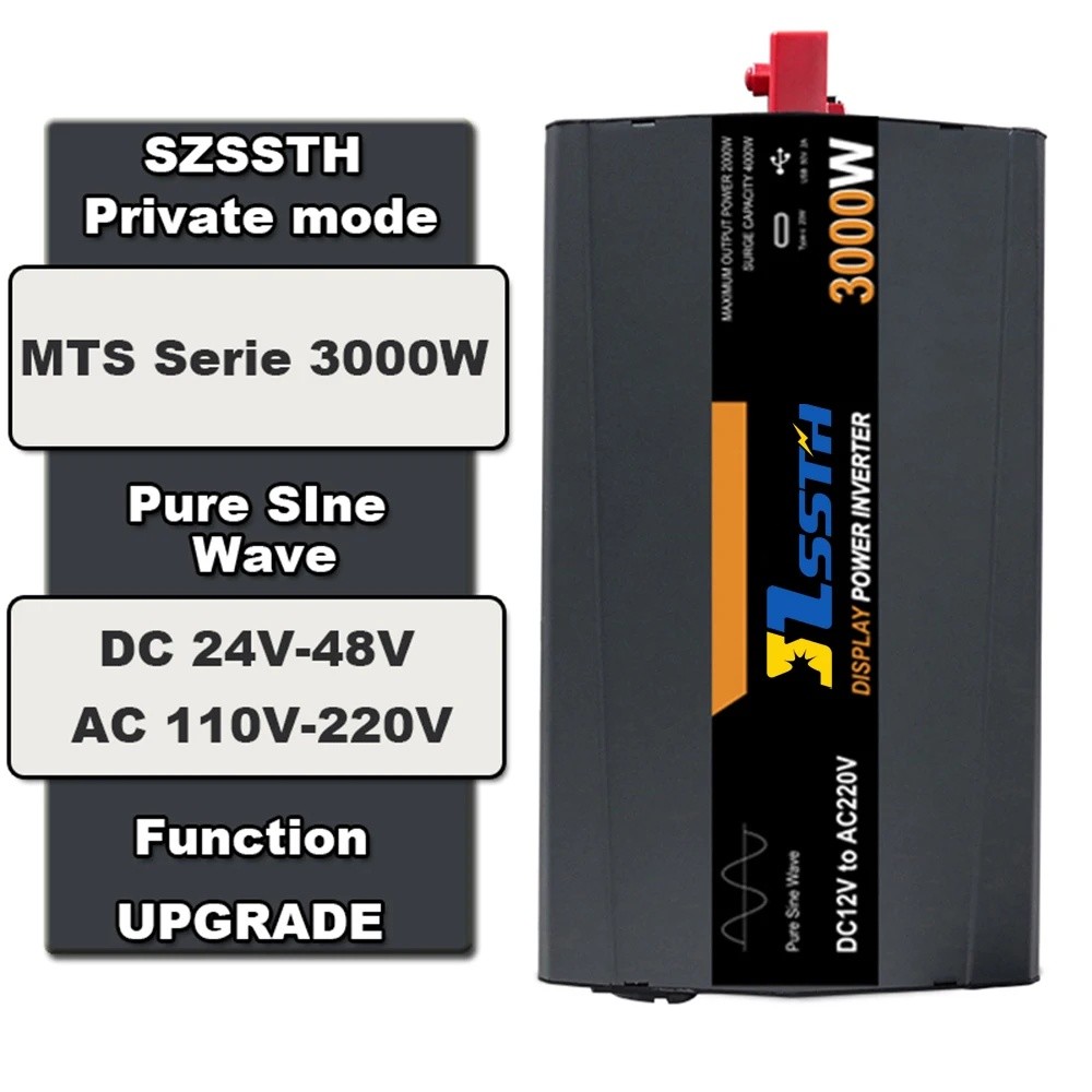 ขายดีที่สุด ขายร้อน 3kw Pure Sine Wave Solar Inverter DC 12V 24V 48V to AC 110V 220V Home Power Inve