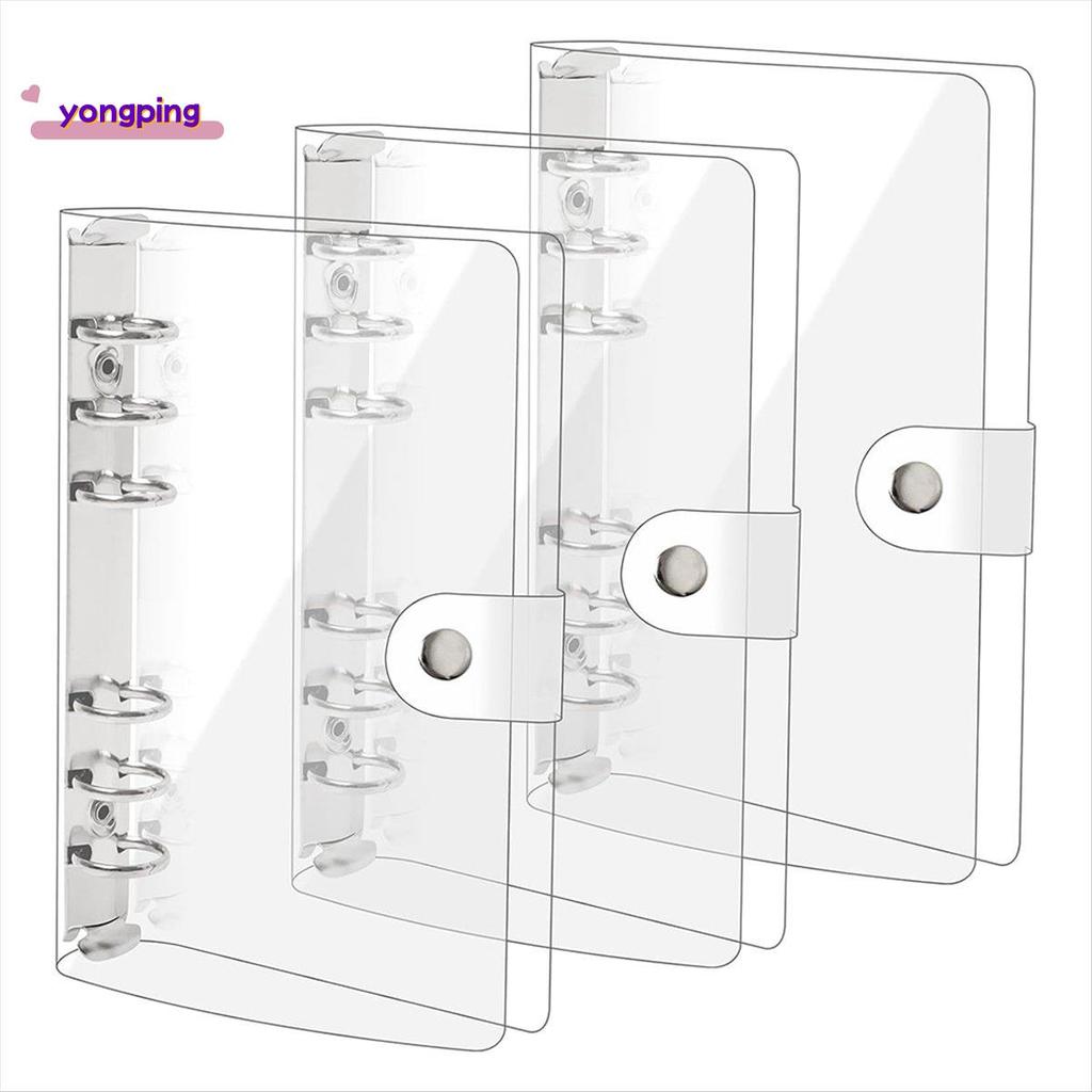 3 แพ็ค A6 โปร่งใส PVC นุ่ม 6 แหวน Binder ฝาครอบ Clear Binder โน้ตบุ๊ค A6 Binder สําหรับเติมโน้ตบุ๊คใ