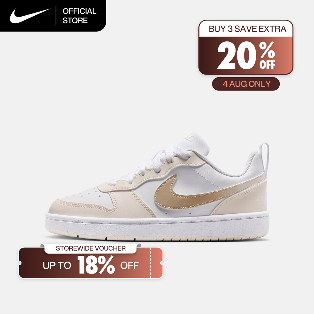 Nike Older Kids' Court Borough Low Shoes - White [IR5462-100]