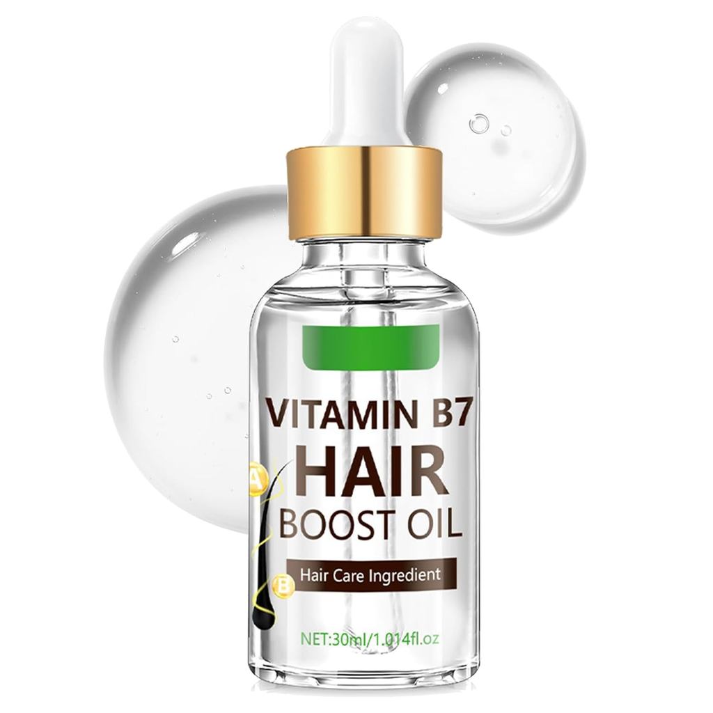 Vitamin B7 Hair Boost Oil,Moisturizing & Strengthening Hair Oil สําหรับผมแห้งเสีย | บํารุงยาวนาน,เนื