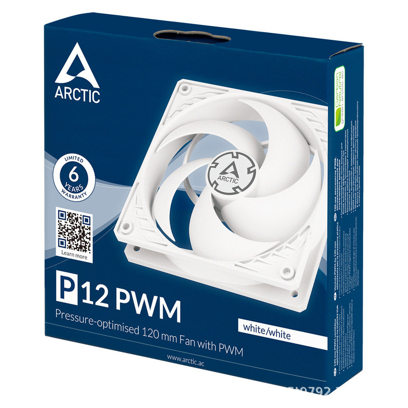 พัดลมเคสคอมพิวเตอร์ ARCTIC P12 PWM ขนาด 12 ซม. พัดลมควบคุมอุณหภูมิอัจฉริยะแบบเงียบ PWM