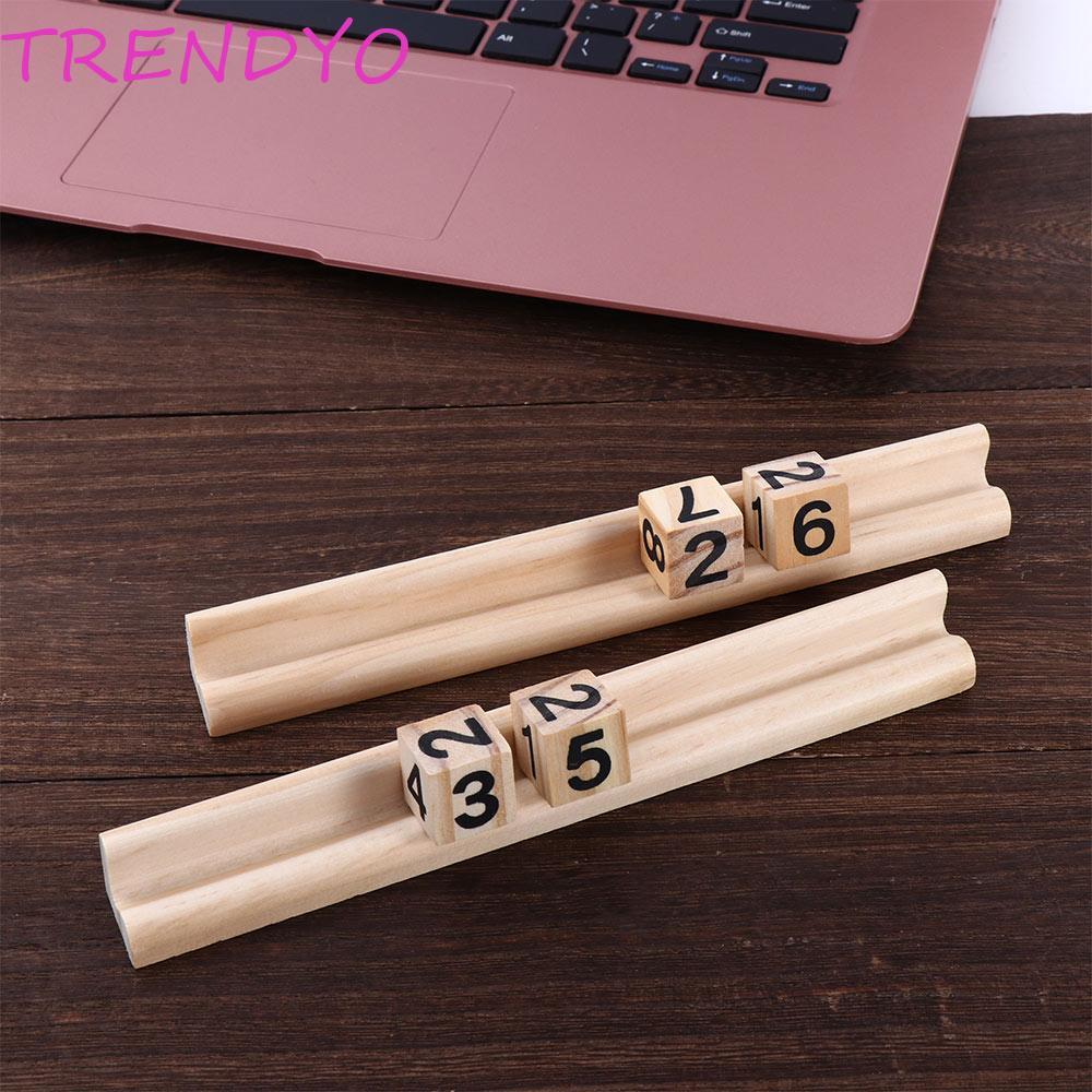 TRENDYO Domino Holders Adult Domino Games ไพ่นกกระจอกไม้ Chickenfoot Domino Trays Holders