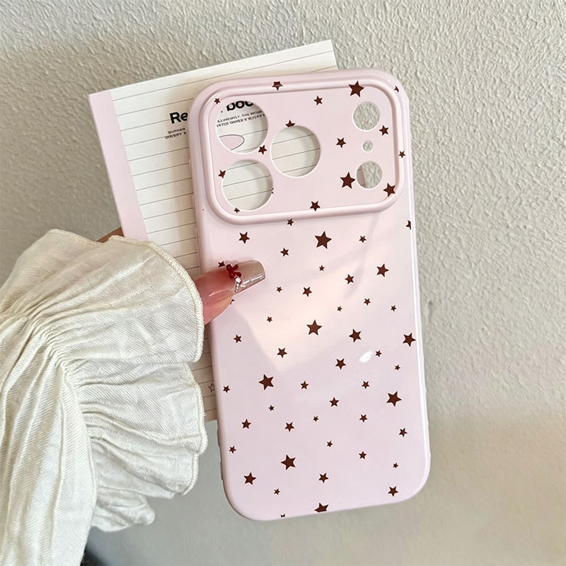 เคสสำหรับ iPhone 17 16 15 14 13 12 11 Pro Max XR XS หัวใจ 3D กันกระแทก สีชมพูหวาน กันรอย ขอบนิ่ม ถุง