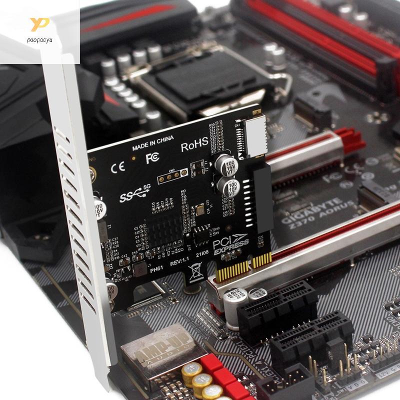 PPY PCI-E ถึง USB3 0 Type-E แผงด้านหน้าขยายการ์ด 5G PCI สําหรับ Express X1 X4 X8 X1