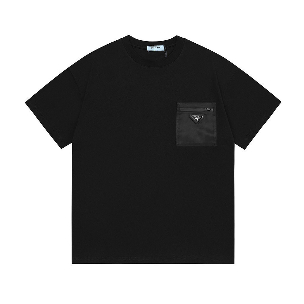 Prada tee/Prada เสื้อยืดพิมพ์เสื้อยืดผู้ชายผู้หญิงเสื้อยืดหลวม Commuter ฟิตเนสสั้น T YFRV