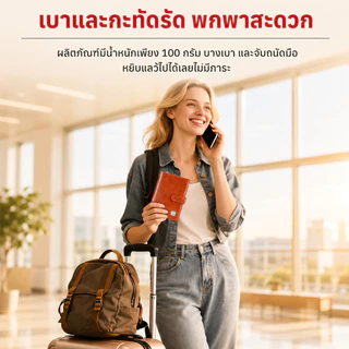 ที่ใส่พาสปอร์ต ที่ใส่บัตร ที่จัดเก็บเอกสาร และที่ใส่ตั๋วแบบอเนกประสงค์กันน้ำและป้องกันรอยขีดข่วน/วัสดุหนัง PU/หลายช่อง