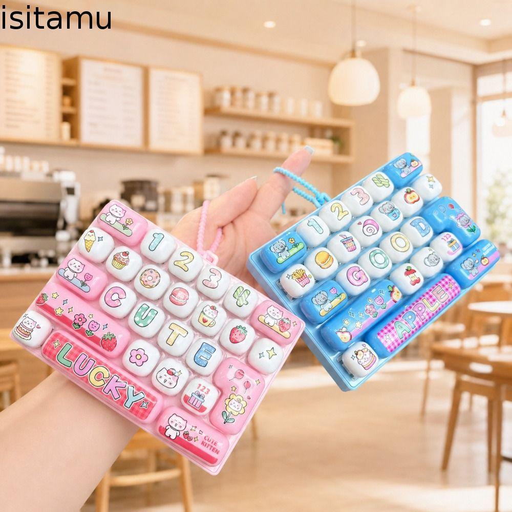 ของเล่นปุ่มบีบอัด อิซิทาฟ สไตล์สร้างสรรค์ 26 คีย์มินิคีย์บอร์ดจี้กระเป๋าของเล่นสนุกแขวนเครื่องประดับออกแบบน่ารักของขวัญเล็กๆแป้นพิมพ์พวงกุญแจอุปกร