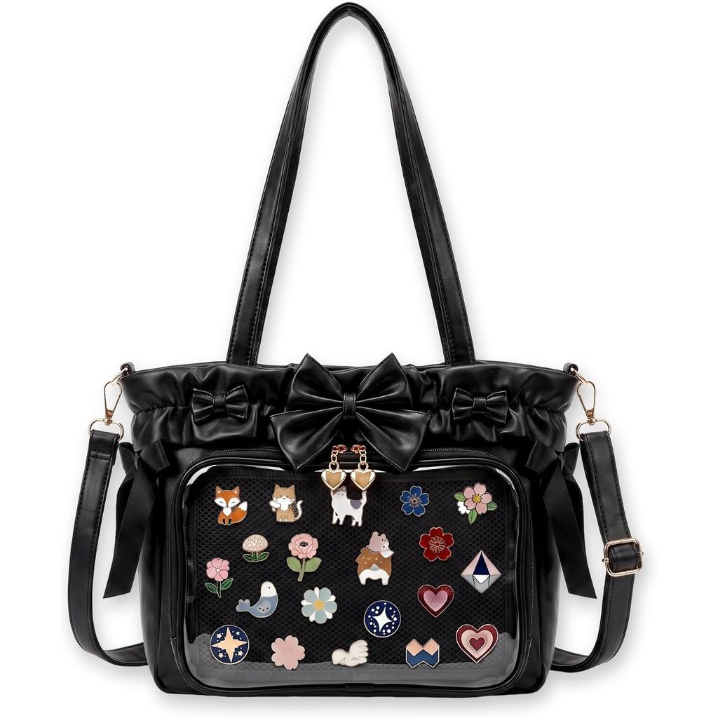 Ita กระเป๋าแทรก, Lolita Ita Crossbody Tote กระเป๋าสะพาย, Pin Display กระเป๋าสําหรับเคลือบอะนิเมะ Kpo