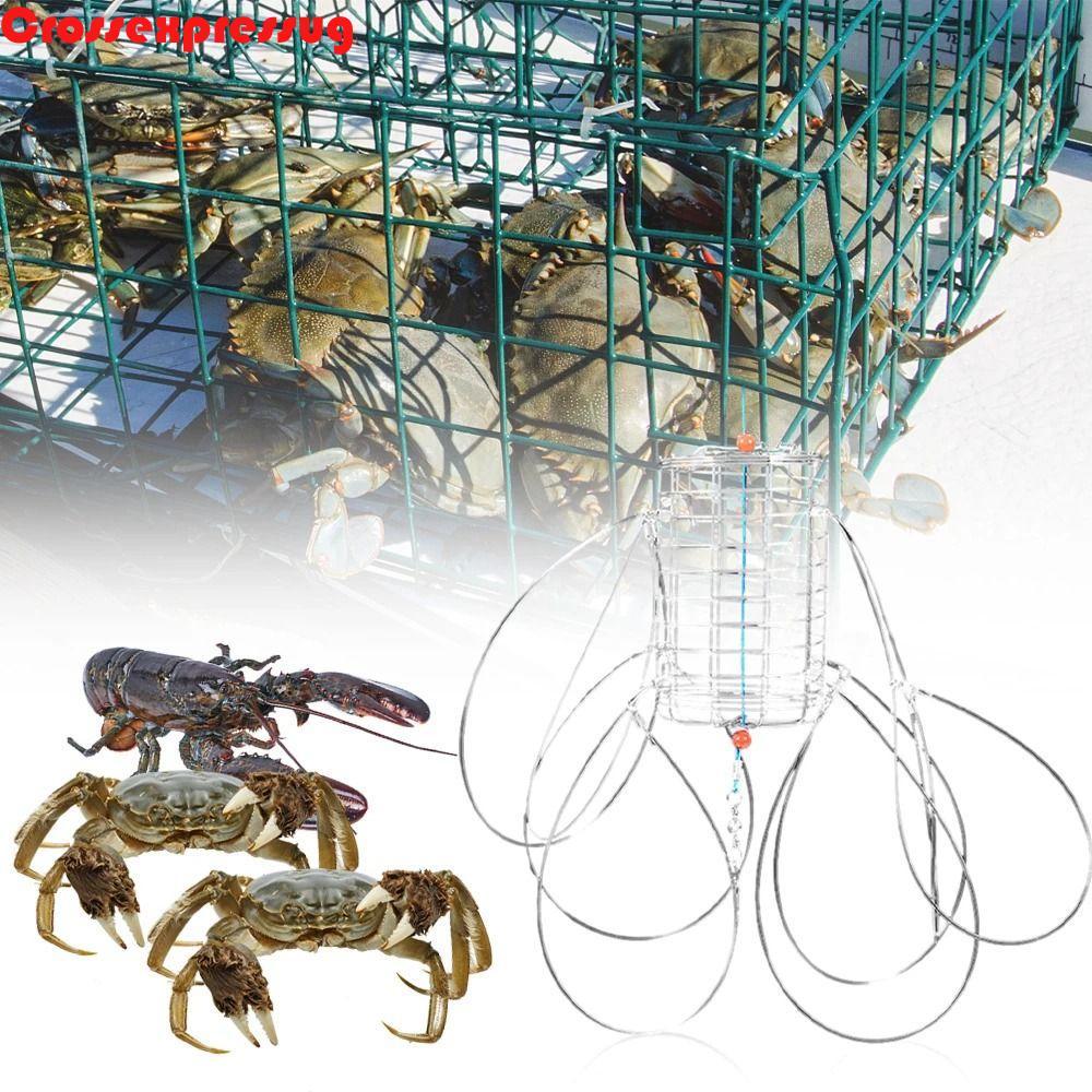 VORTEX 8 Laps กรงตกปลาปู, เหยื่อล่อสแตนเลส เครื่องมือจับปู, ตาข่ายจับปลา ที่จับ กรงปลา Feeder Fishin