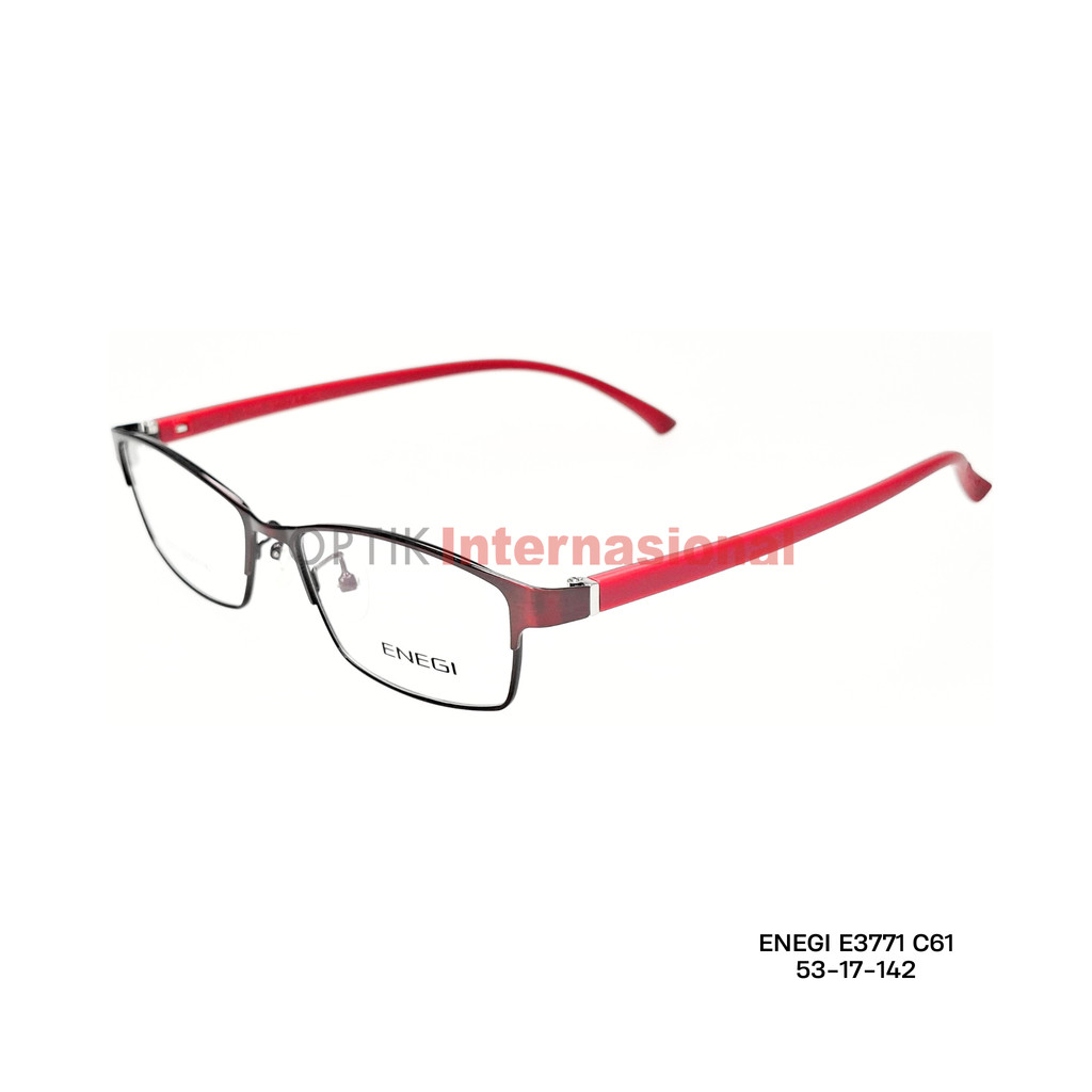 [MINUM DEFECT] ENEGI E3771 C61 Marron สี่เหลี่ยมผืนผ้ากรอบแว่นตา Timeless & Unisex Design