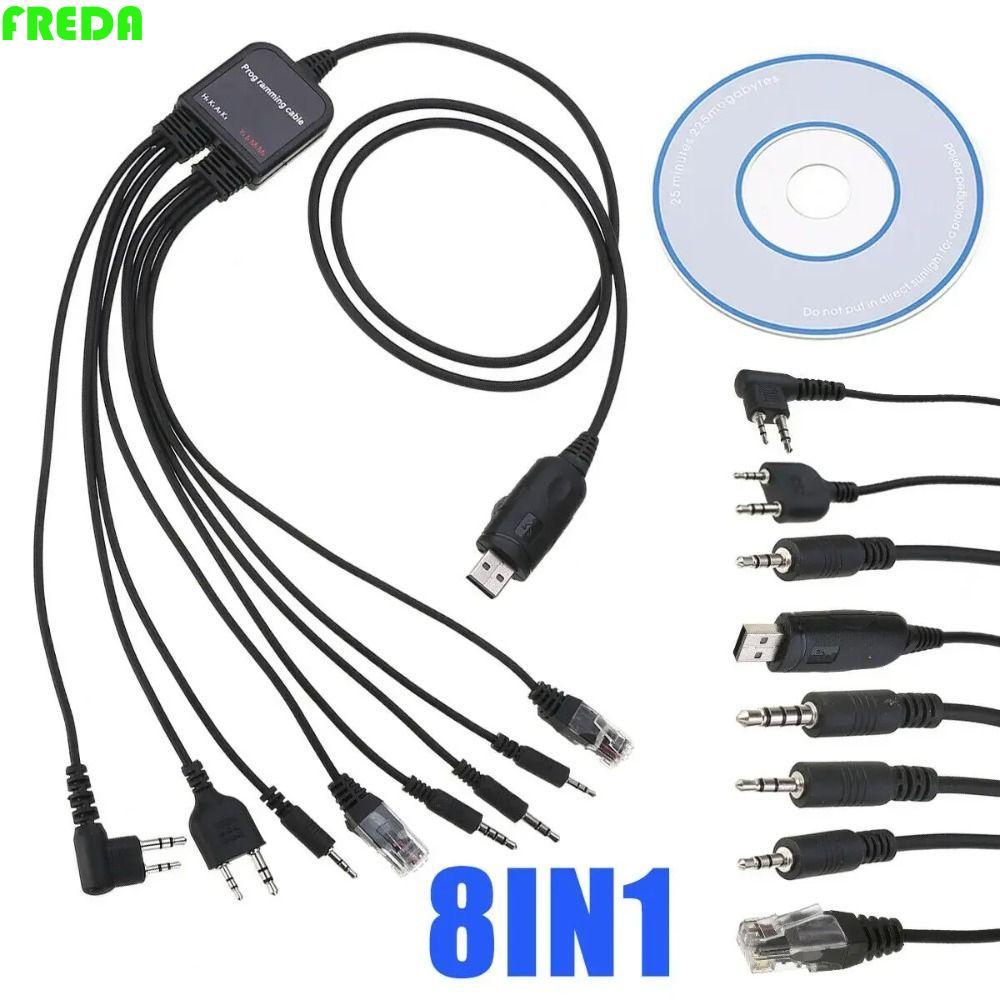 FREDA 8 in 1 สายการเขียนโปรแกรม USB, ABS USB K-type 8 in 1 สายเชื่อมต่อเครื่องส่งรับวิทยุ, สายข้อมูล