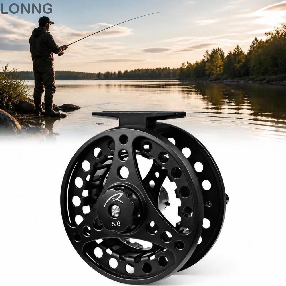 LONNG Fly Fishing Reel, 5/6 WT 2 + 1BB แบริ่ง Fly Reel, ทนทาน 85 มม. เส้นผ่านศูนย์กลางอลูมิเนียมตกปล