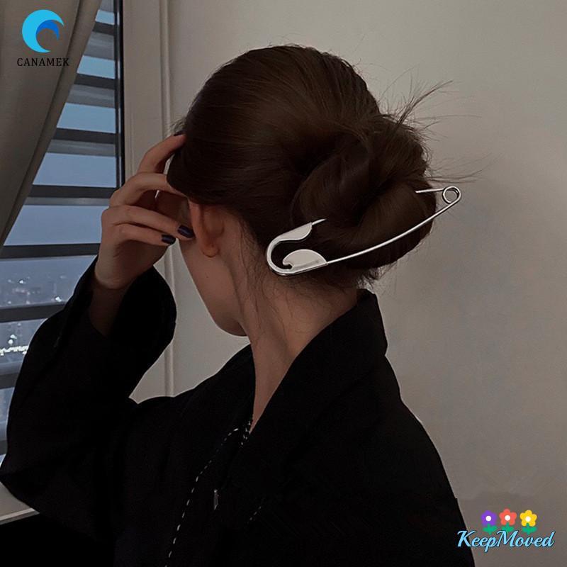 KeepMoving เข็มกลัดขนาดใหญ่ Shark Clip Hairpin One-cli คลิปโลหะผม Claw, กิ๊บติดผมขนาดใหญ่สําหรับ Thi เครื่องประดับผมสําหรับผู้หญิงใหม่