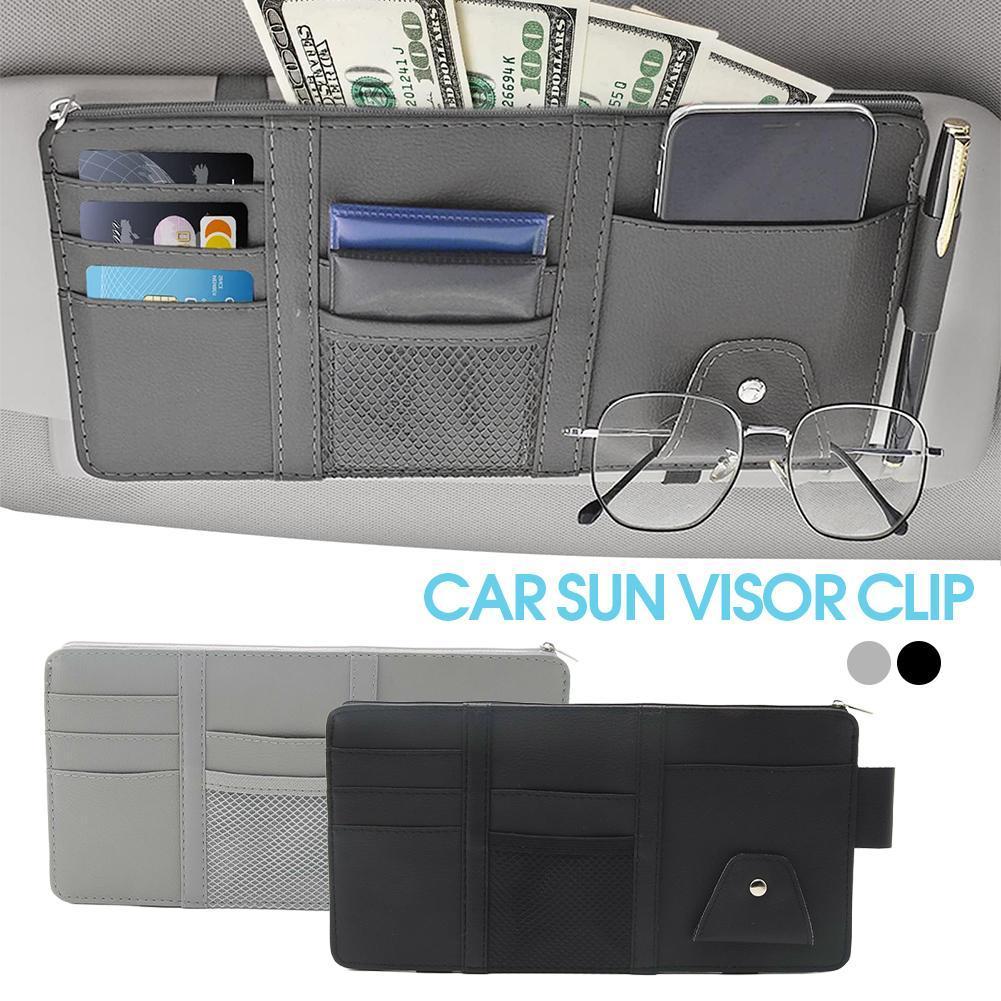 All In One Visor Organizer กระเป๋าซิปสําหรับการ์ดแว่นตากันแดดโทรศัพท์และ Toll Tickets ใน Q4f6