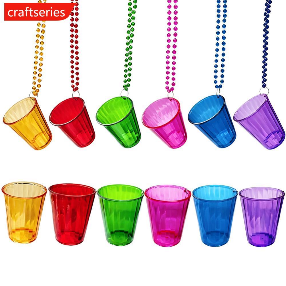 CRAFTSERIES 50ml พลาสติก Shot สร้อยคอแก้วลูกปัด Bachelorette Party Supplies Reusable Party Favor สํา