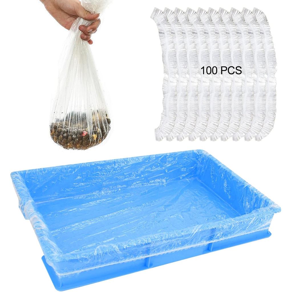 Fhiny 13.8 x 9.9 ทิ้ง Guinea Pig Cage Liner, 100 PCS พลาสติกกระต่ายถาด Liner รั่วสัตว์เล็ก Litter Pa