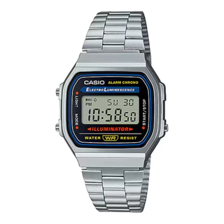 CASIO นาฬิกาข้อมือ CASIO รุ่น A-168WA-1Q วัสดุสเตนเลสสตีล สีเงิน