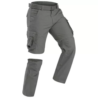 Decathlon Men’S Convertible Travel Trekking Cargo Trousers กางเกงทรงคาร์โก้ถอดขาได้ด้วยซิปผู้ชาย รุ่น Travel 500 - Green