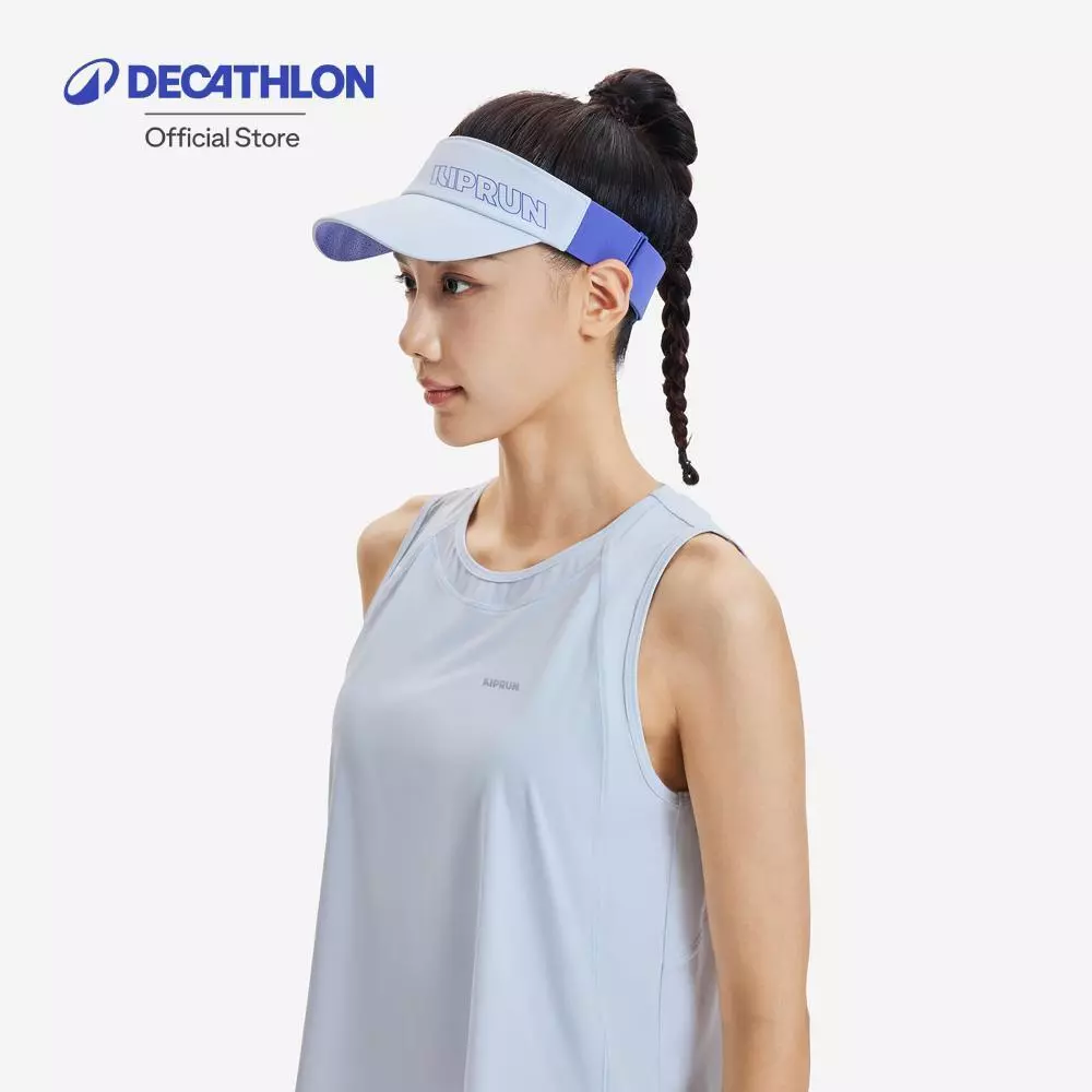 Decathlon Adult Running Visor หมวกไวเซอร์/หมวกเปิดศีรษะใส่วิ่งสำหรับผู้ใหญ่ รุ่น Kiprun V2 - Blue