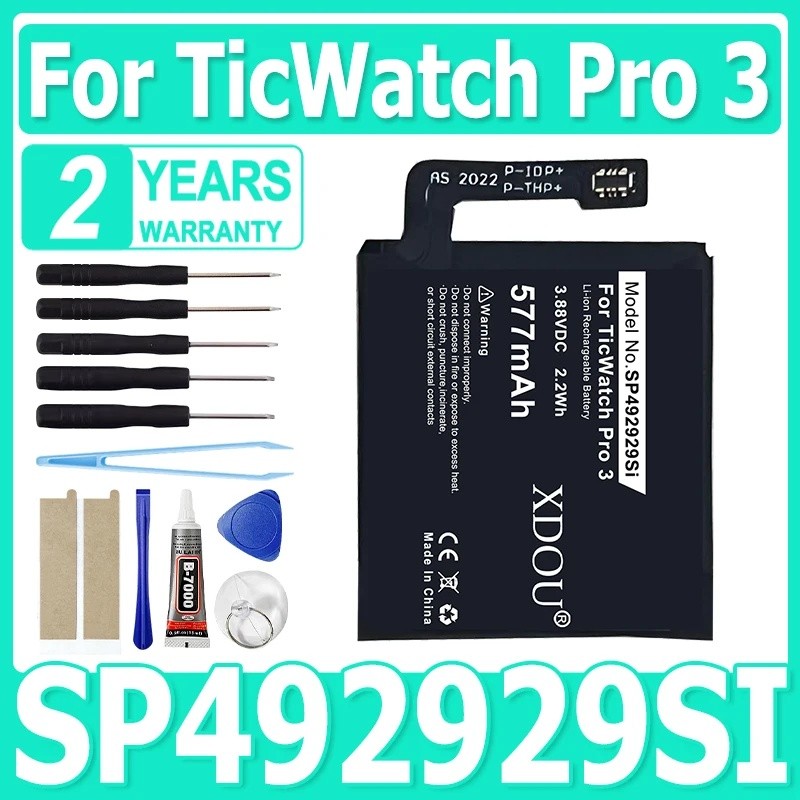 577mAh ใหม่ 3.88V SP492929SI แบตเตอรี่นาฬิกาสําหรับ TicWatch Pro 3 GPS Wear OS Smartwatch WH11013 Ba